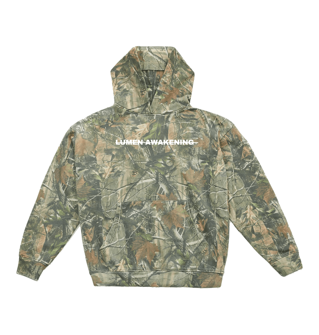 Vintage Wood Camo Printed Hoody Front