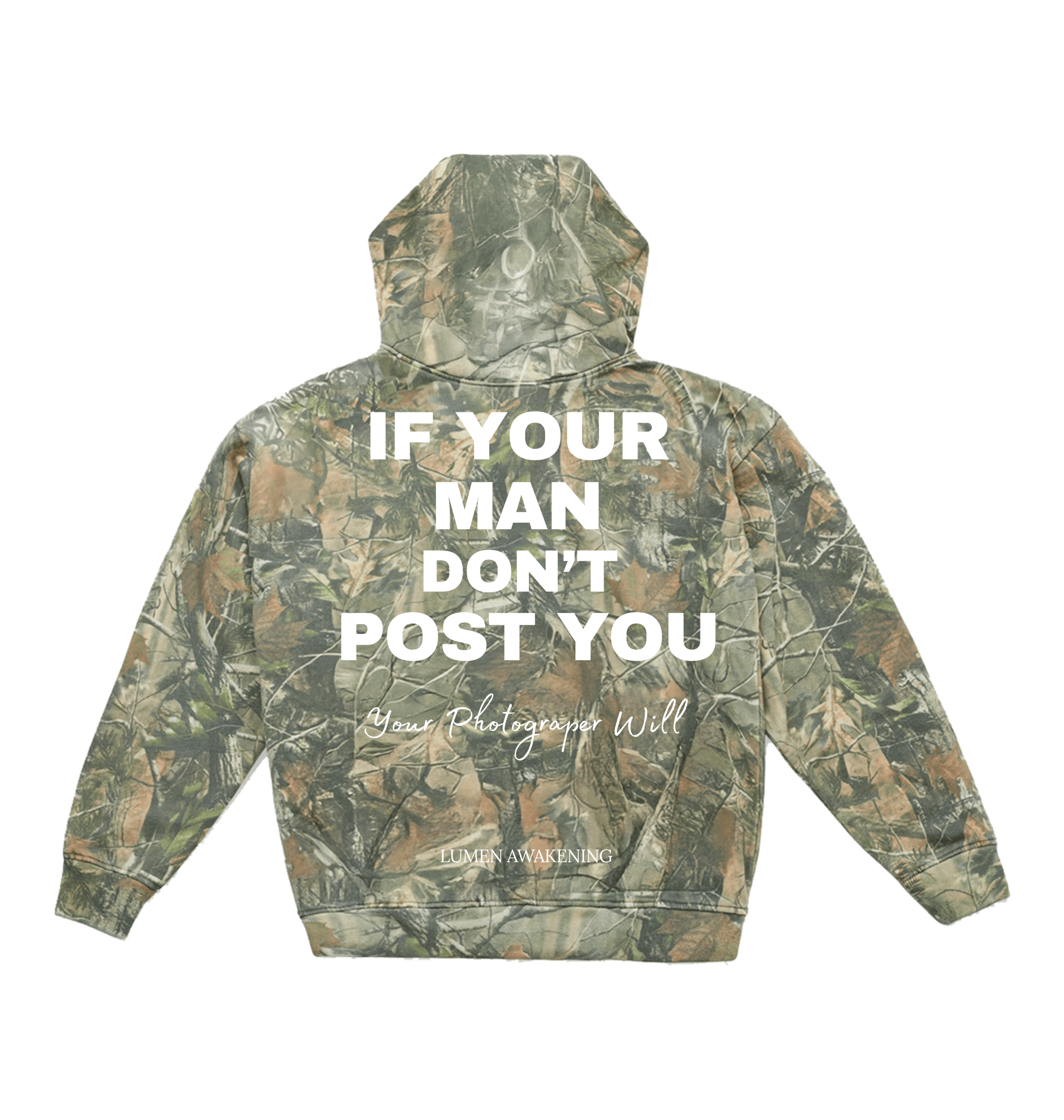 Vintage Wood Camo Printed Hoody Back